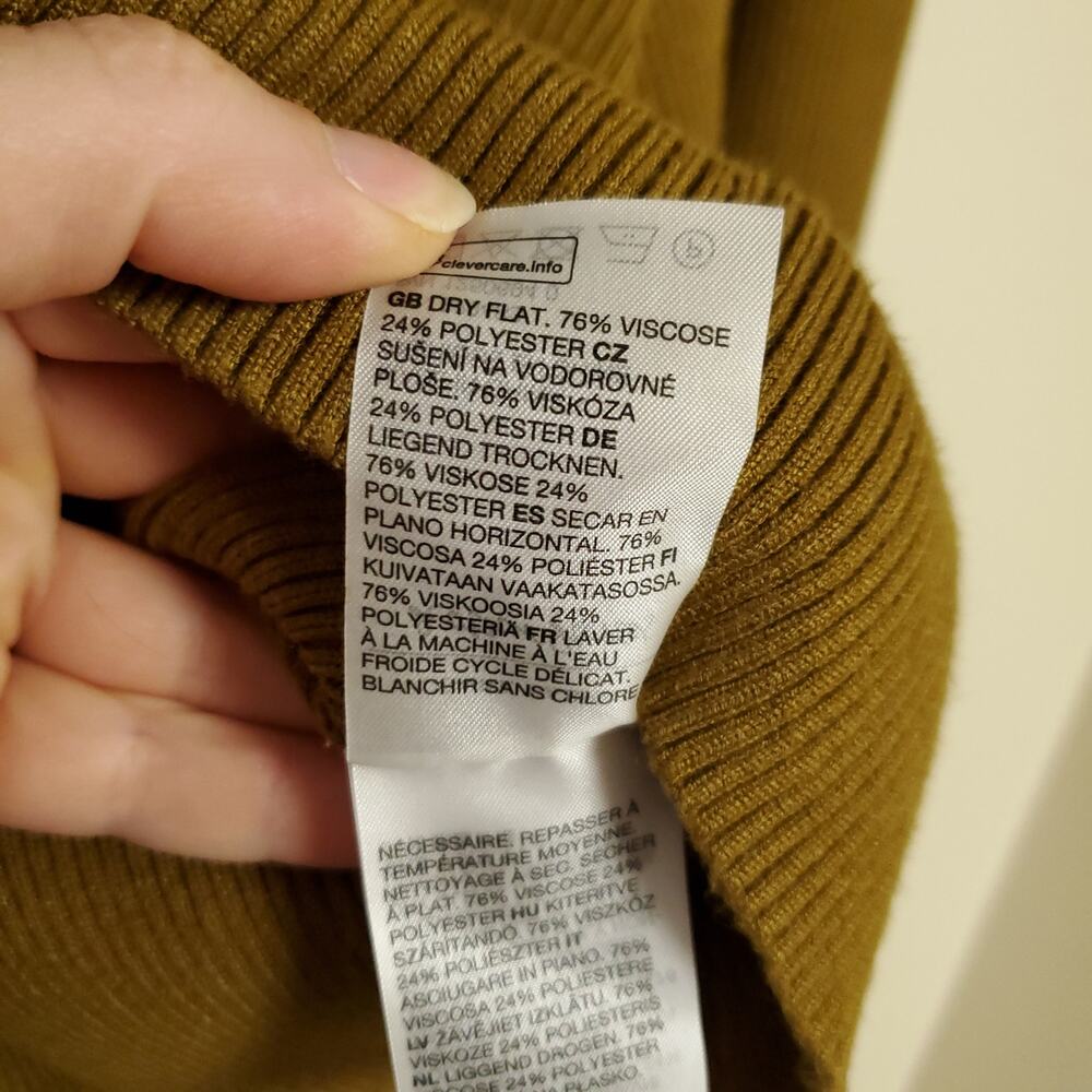 & OTHER STORIES Khaki Ribbed Rib Knit Sweater Top - Picture 9 of 12